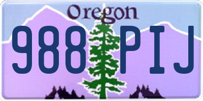 OR license plate 988PIJ