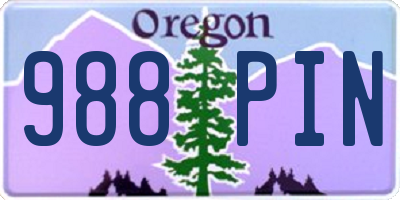 OR license plate 988PIN