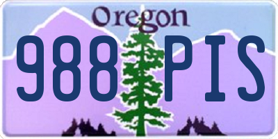 OR license plate 988PIS