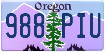 OR license plate 988PIU