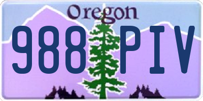 OR license plate 988PIV