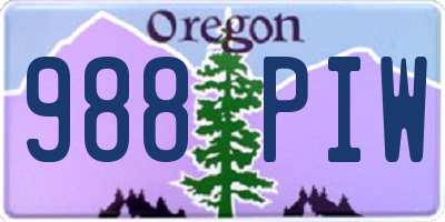OR license plate 988PIW