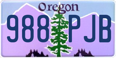 OR license plate 988PJB