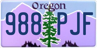 OR license plate 988PJF