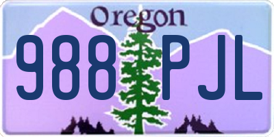 OR license plate 988PJL