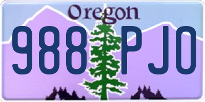 OR license plate 988PJO