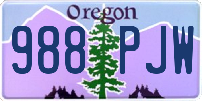 OR license plate 988PJW