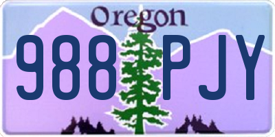 OR license plate 988PJY