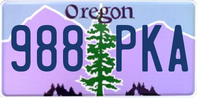 OR license plate 988PKA