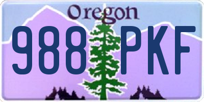 OR license plate 988PKF