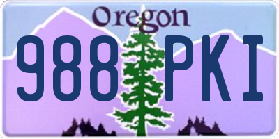 OR license plate 988PKI
