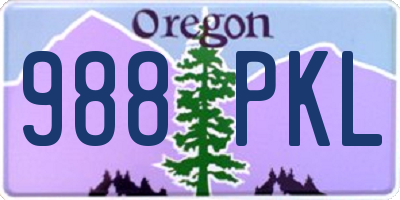 OR license plate 988PKL