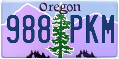 OR license plate 988PKM