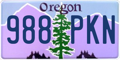 OR license plate 988PKN