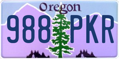 OR license plate 988PKR