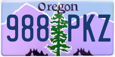 OR license plate 988PKZ