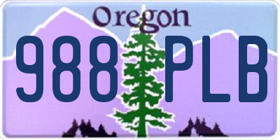 OR license plate 988PLB