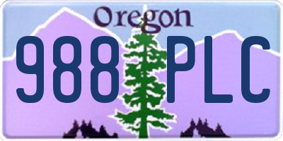 OR license plate 988PLC