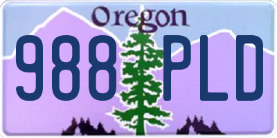 OR license plate 988PLD