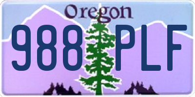 OR license plate 988PLF