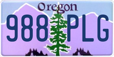OR license plate 988PLG