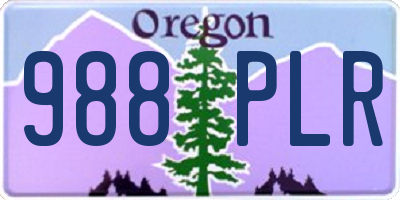 OR license plate 988PLR