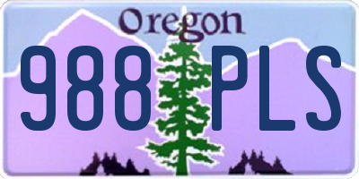 OR license plate 988PLS