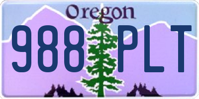 OR license plate 988PLT