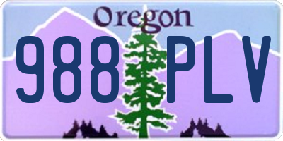 OR license plate 988PLV