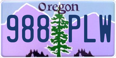 OR license plate 988PLW