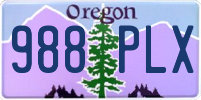 OR license plate 988PLX