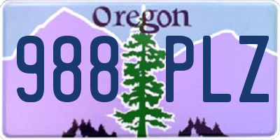 OR license plate 988PLZ
