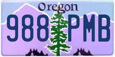 OR license plate 988PMB