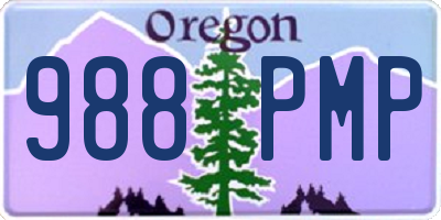 OR license plate 988PMP