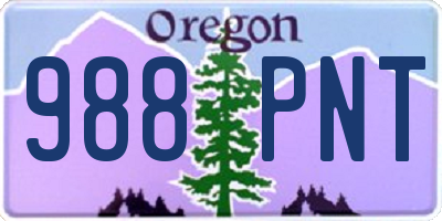 OR license plate 988PNT