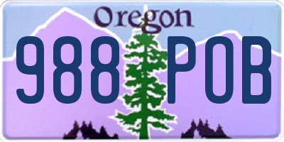 OR license plate 988POB