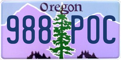 OR license plate 988POC