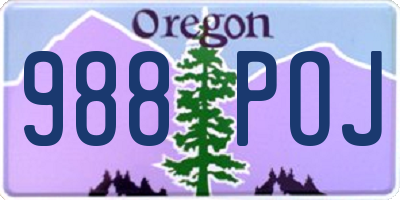 OR license plate 988POJ