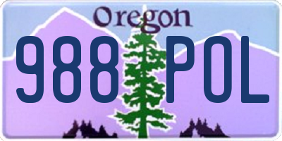 OR license plate 988POL