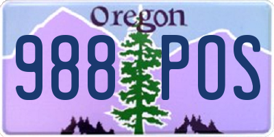 OR license plate 988POS