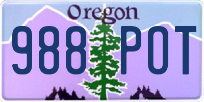 OR license plate 988POT