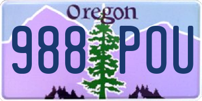 OR license plate 988POU