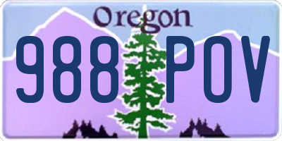 OR license plate 988POV