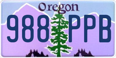 OR license plate 988PPB