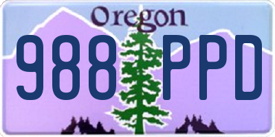 OR license plate 988PPD