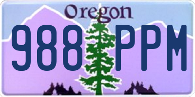 OR license plate 988PPM