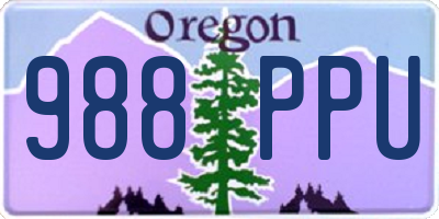 OR license plate 988PPU