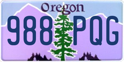 OR license plate 988PQG