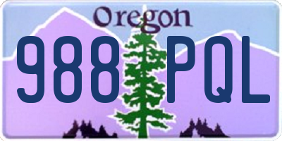 OR license plate 988PQL