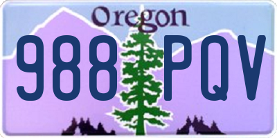 OR license plate 988PQV